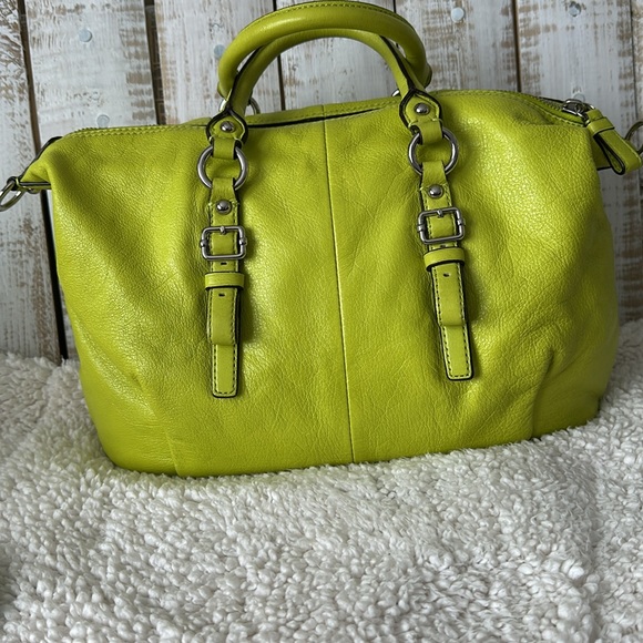 Coach Madison Juliette Satchel Purse Handbag Kiwi and Silver - Picture 4 of 12